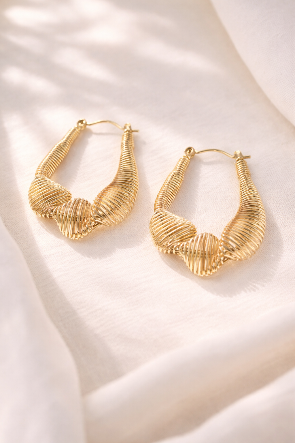 18K Gold Spiral Earrings