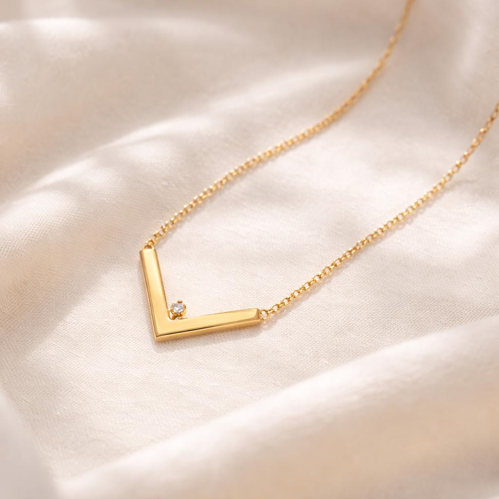 V-Shaped CZ Necklace