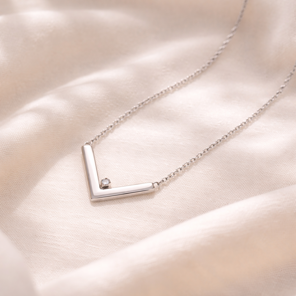 V-Shaped CZ Necklace