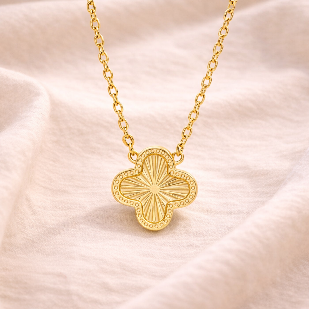 18K Gold Clover Necklace