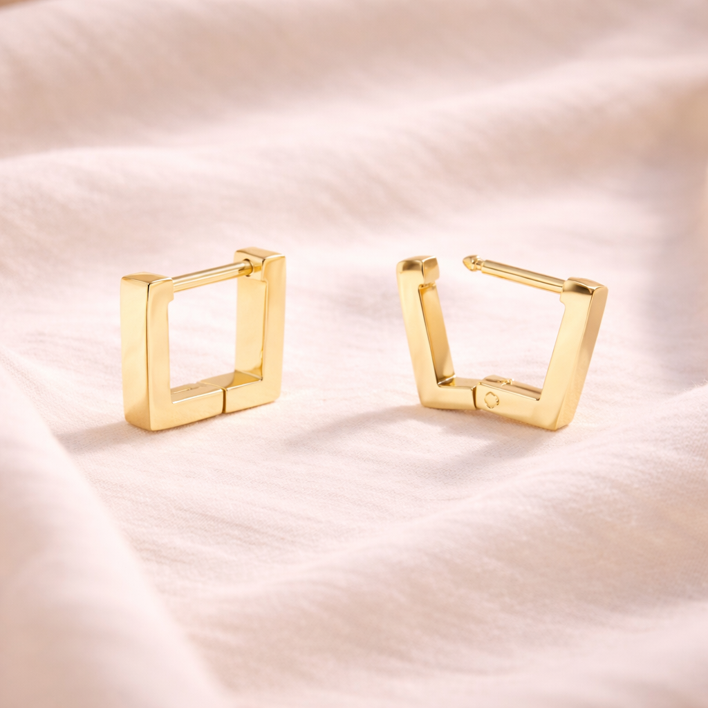 18K Gold Cuff Earrings