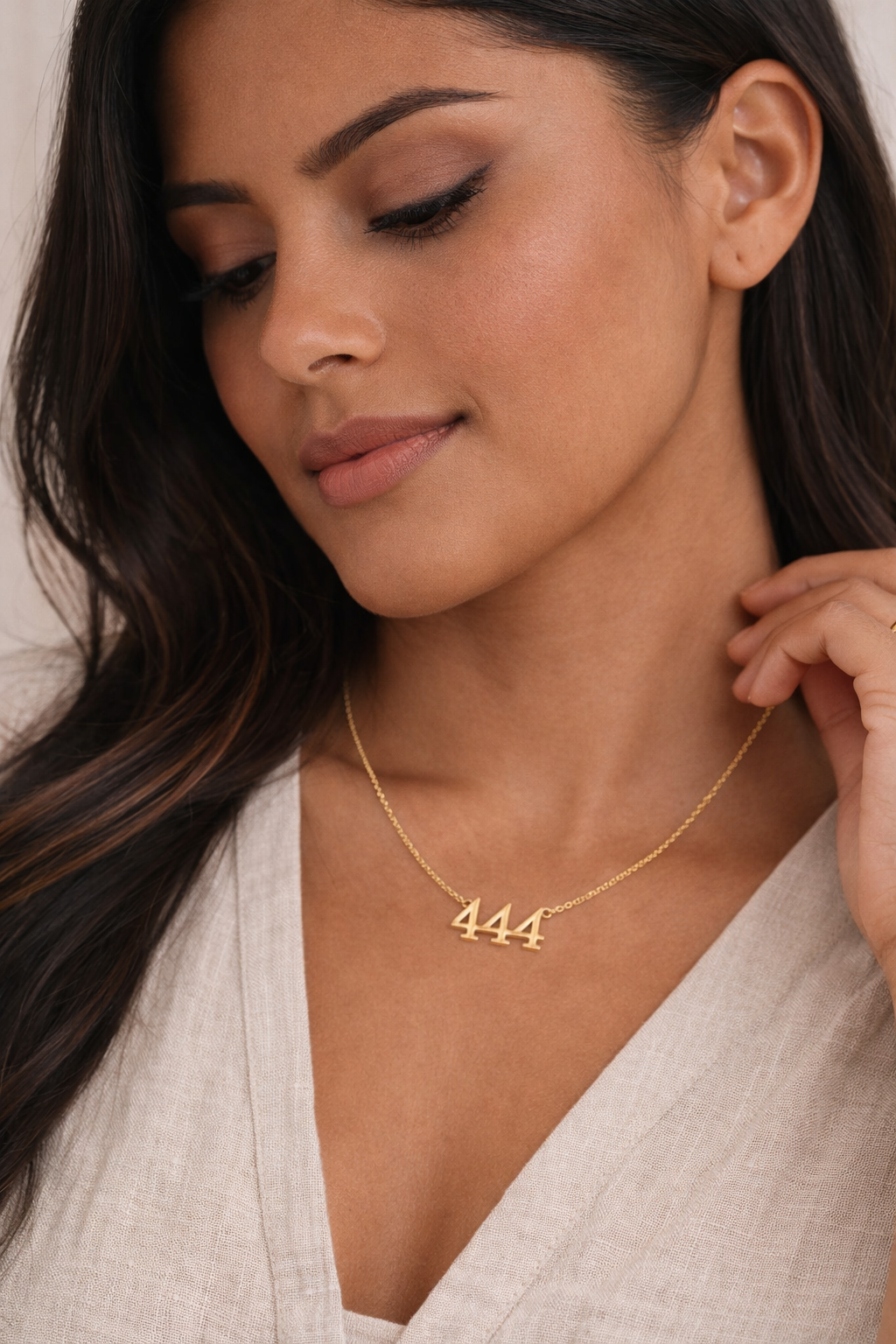18K Gold 444 Angel Number Necklace