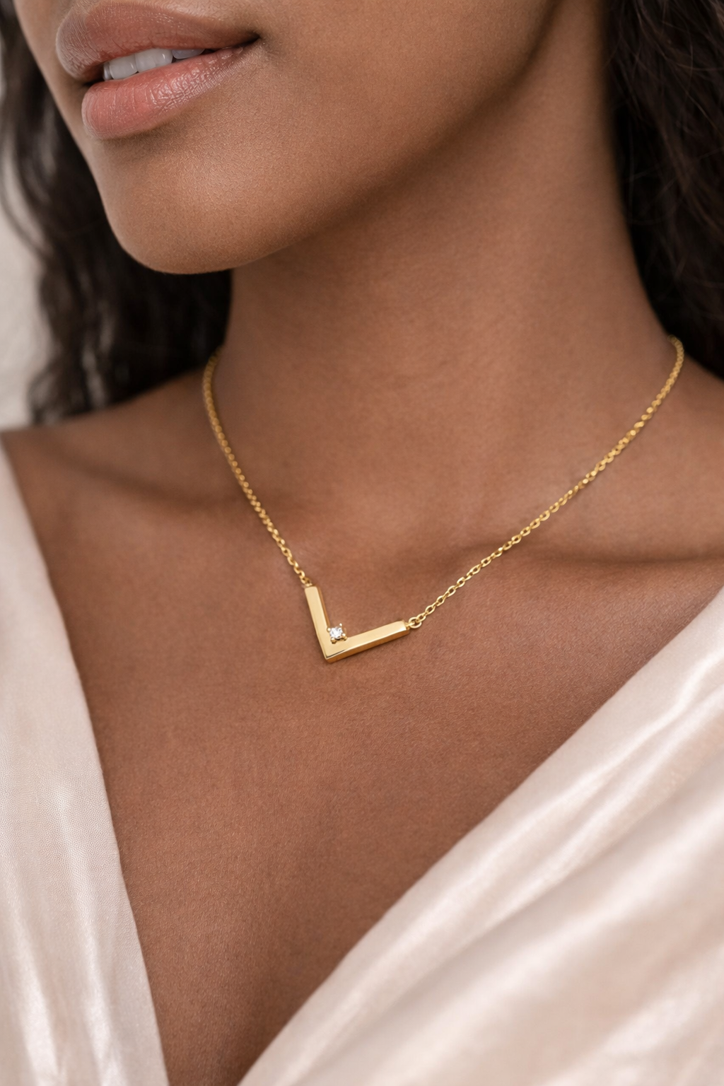 V-Shaped CZ Necklace